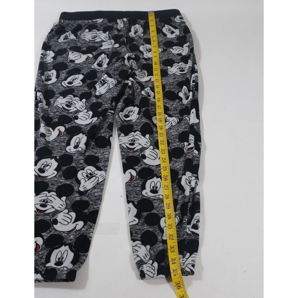 Disney‎ Pajama Pants Womens S Grey Mickey Mouse Jogger Fleece All Over Print